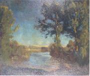 Otto Reiniger Neckar landscape oil painting